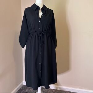Monteau Elegant Black Long Sleeve Dress